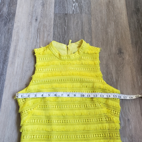 J.CREW NEON YELLOW FRINGE DRESS - Picture 3 of 10